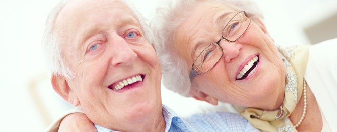 smiling older couple